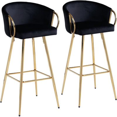  Upholstered Counter Stool with Metal Frame