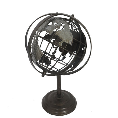 Globe en métal noir 15 po.