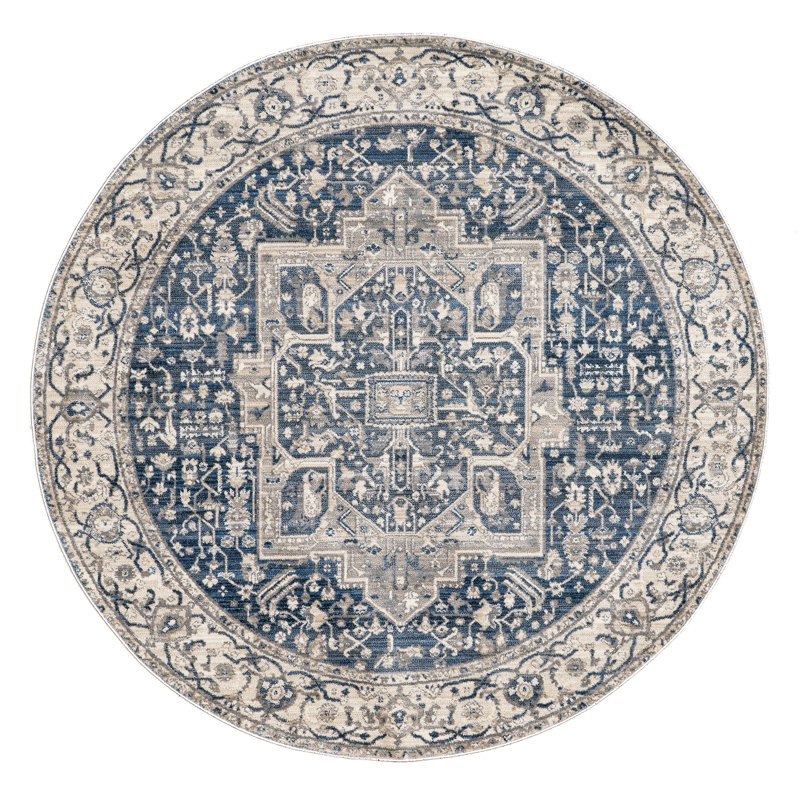 Widener Geometric Indoor Rug, Round 5'