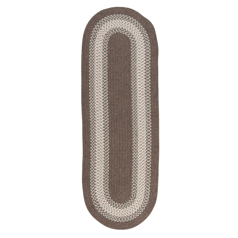 Tapis réversible en mélange de laine Serafin - écorce, Ovale 2 pi x 9 pi