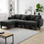 Canapé modulaire en L convertible en tissu avec accoudoirs en coquille Boucle, canapé moderne à 3 places avec repose-pieds amovible et pieds cylindriques, revêtement en polyester doux-157022116