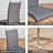 Modern 5-Piece Rectangular Faux Marble Dining Table Set-323867930-323867928