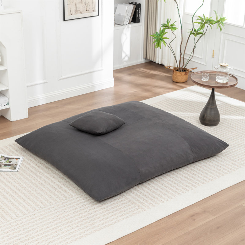 Floor Bean Bag Chair, Gray Corduroy