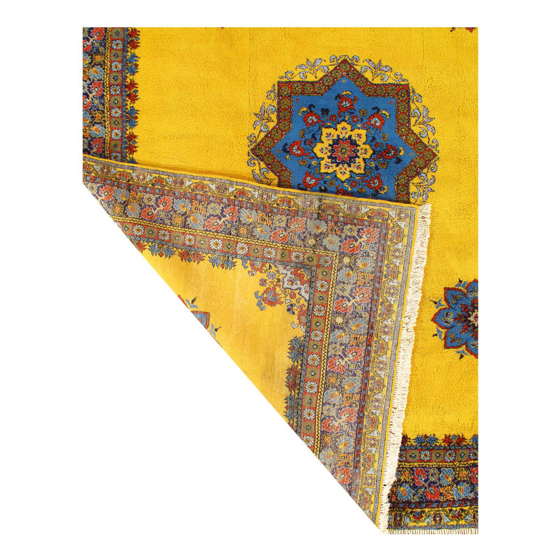 Tapis unique en laine noué à la main de style années 1970 de 11 pi 8 po x 14 pi 7 po Kirtland