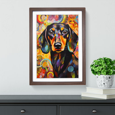 Dachshund Abstract - Framed Print