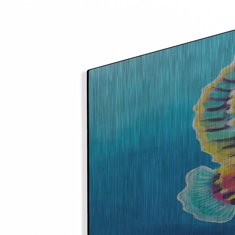 «Seahorse - Rainbow» par Dawg Painter, art mural en métal, H 36 po x l 24 po