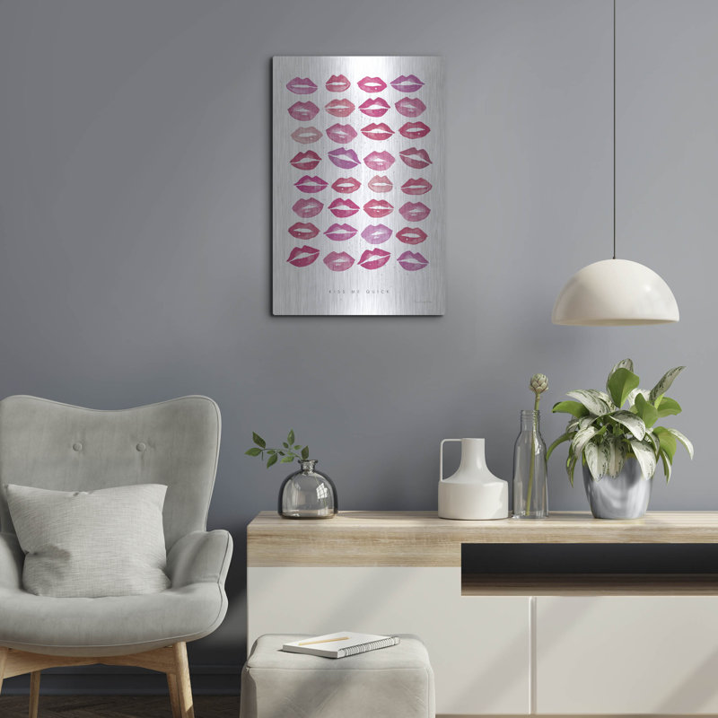 «Kiss Me Quick Pink» par Mercedes Lopez, art mural Charro, H 24 po x l 16 po