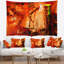 Tapisserie rouge feu abstraite-28484909