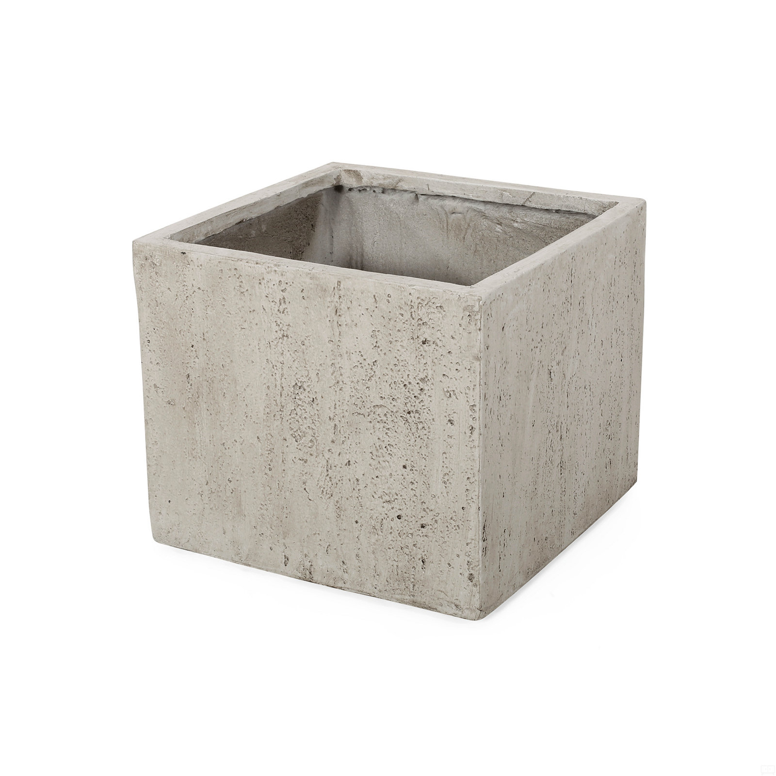 Shiner Lightweight Concrete Planter Box Set, White, 1, 18.75" H x 21.5" W x 21.5" D