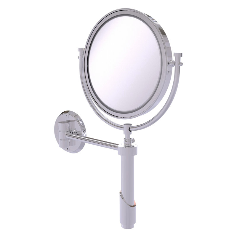 Gober Metal Round Wall Mirror, 4x, Polished Chrome