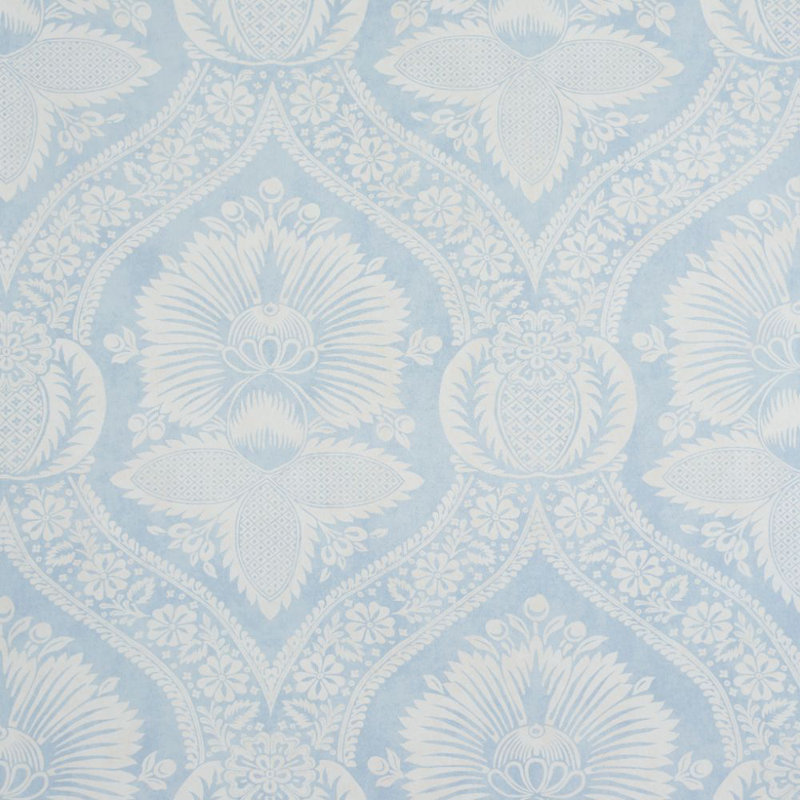 Villandry Damask Print Wallpaper, Blue
