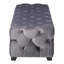 Banc en velours gris avec repose-pieds rectangulaire 50,75 po