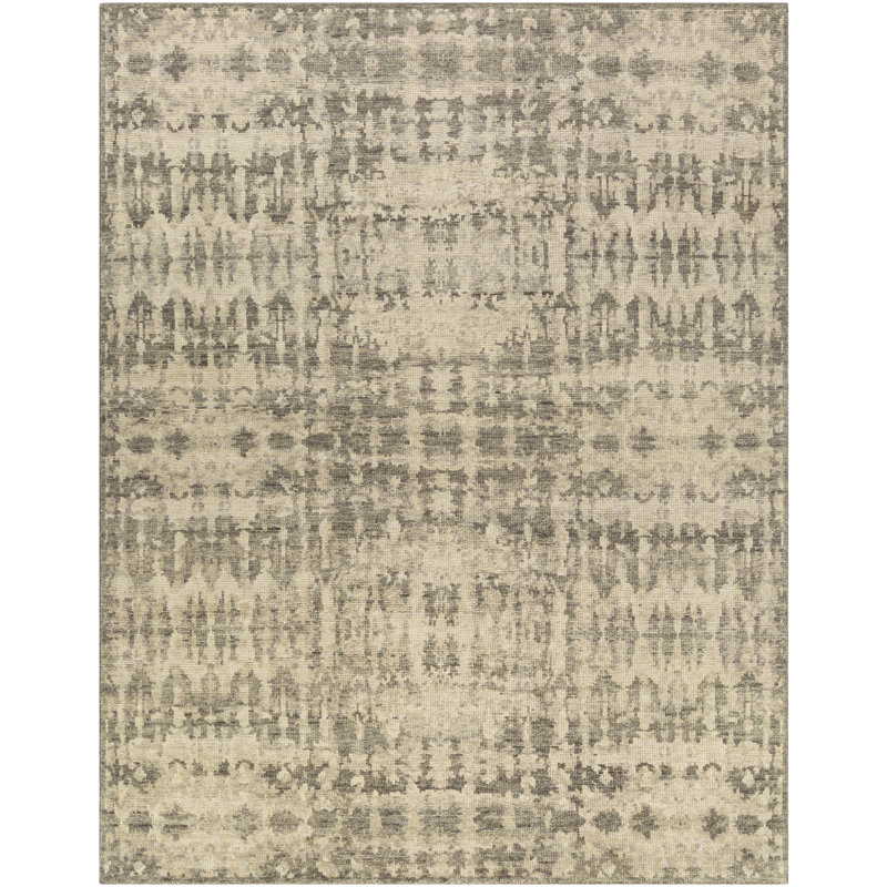 Wool Abstract Area Rug, Rectangle 2' x 3'