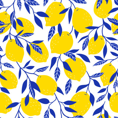 Yellow Lemons Background - Wrapped Canvas Print