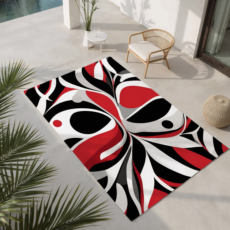Tapis intérieur et extérieur en velours, Rectangle 1 pi 6 po x 2 pi 6 po