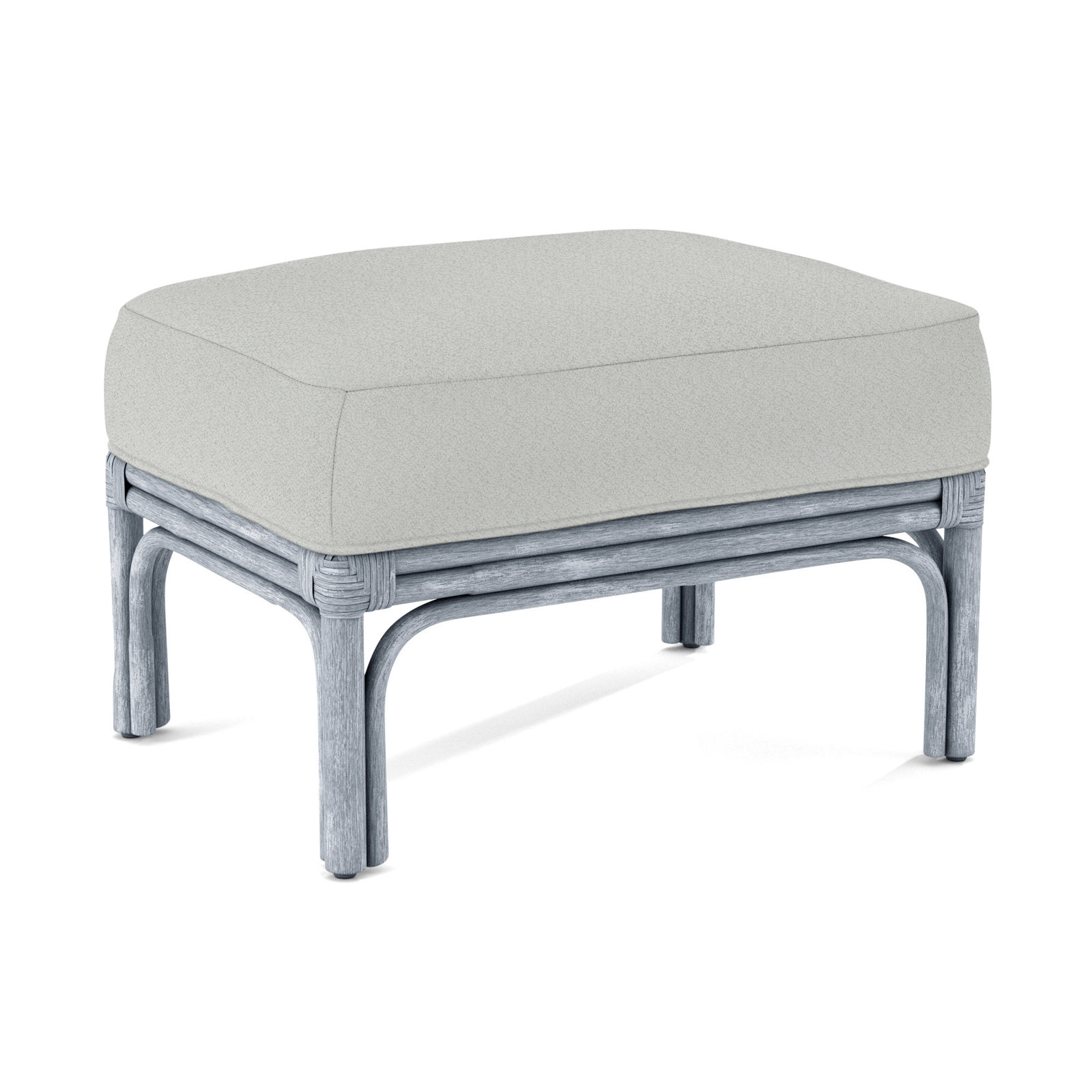 Boca Upholstered Ottoman, Sea Glass, Ivory Crypton Performance; 0886-91
