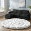 Comfortable Modular Chenille Sectionals, L-shaped Black Sofa For Apartment Living