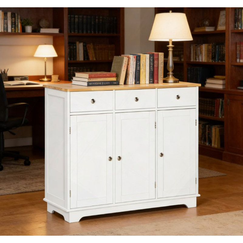 Buffet Cabinet with Storage Cabinets,Drawers and Adjustable Shelves