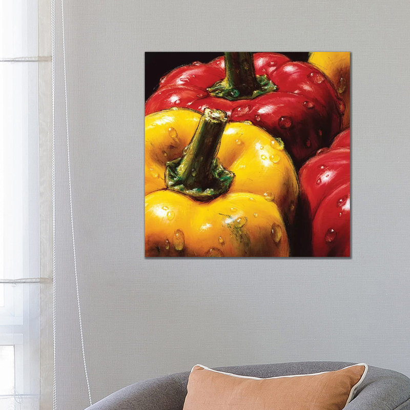 Peppers by AlmaCh - Wrapped Canvas Painting, 66.04 cm H x 66.04 cm W x 3.175 cm D