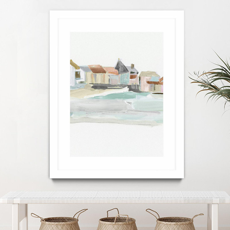 Seaside Tranquility I 24x32 White Framed Canvas Art