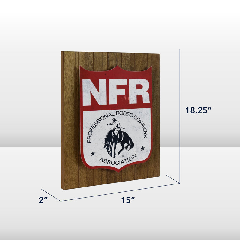 American Art Decor NFR PRCA LED Shield Wall Sign - Western Cowboy Chic Decor
