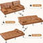 Canapé-lit convertible Canapé-lit réglable Canapé-lit inclinable réversible moderne en similicuir inclinable, accoudoirs amovibles, porte-gobelets, 3 angles, capacité de 772 lb-1575259310
