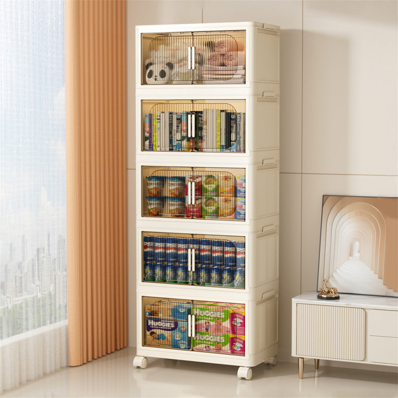 19.69" Side Wide Folding Storage Cabinet
