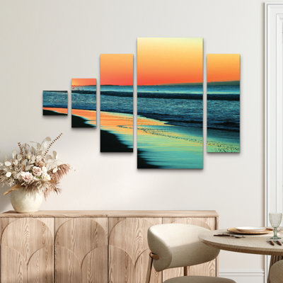 5 Panel Wall Art Set - Beata Czyzowska Young 'Good Morning Sunshine' Canvas Wall Art for Living Room, Bedroom, or Office Decor by 