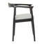 Natalie 47cm H Genuine Leather Upholstered Wing Back Armchair in Black