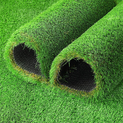 Tapis en gazon artificiel épais 5 pi x 8 pi 5 po avec hauteur de poils de 1,38 po pour le patio, le jardin, la pelouse ou le balcon