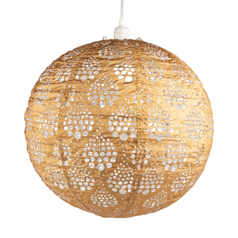 Bronze 18'' Dewdrop Patterned Globe Pendant Lamp