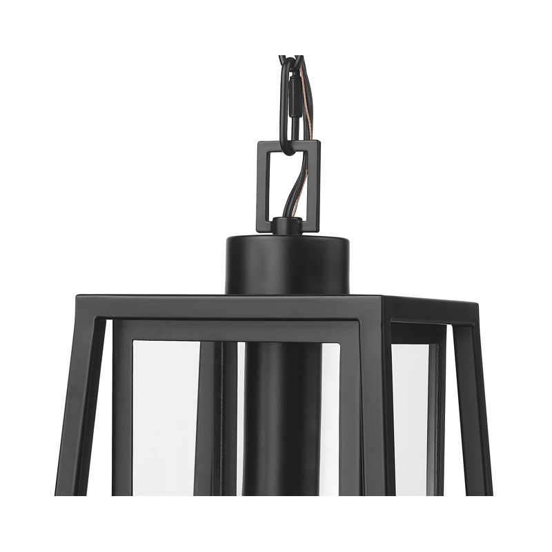 Denzell 8.25" Wide 1-Light Outdoor Hanging Lantern - Powder Coated Black