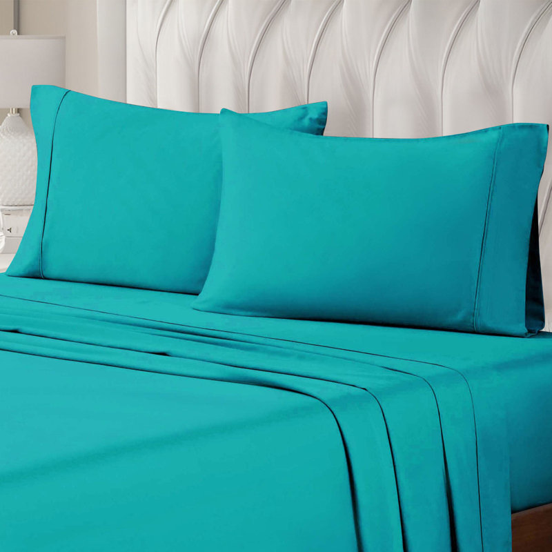 Adori Cassius Certified Egyptian Cotton 400 Thread Count Solid Luxury Pillowcase Set, Standard, Teal