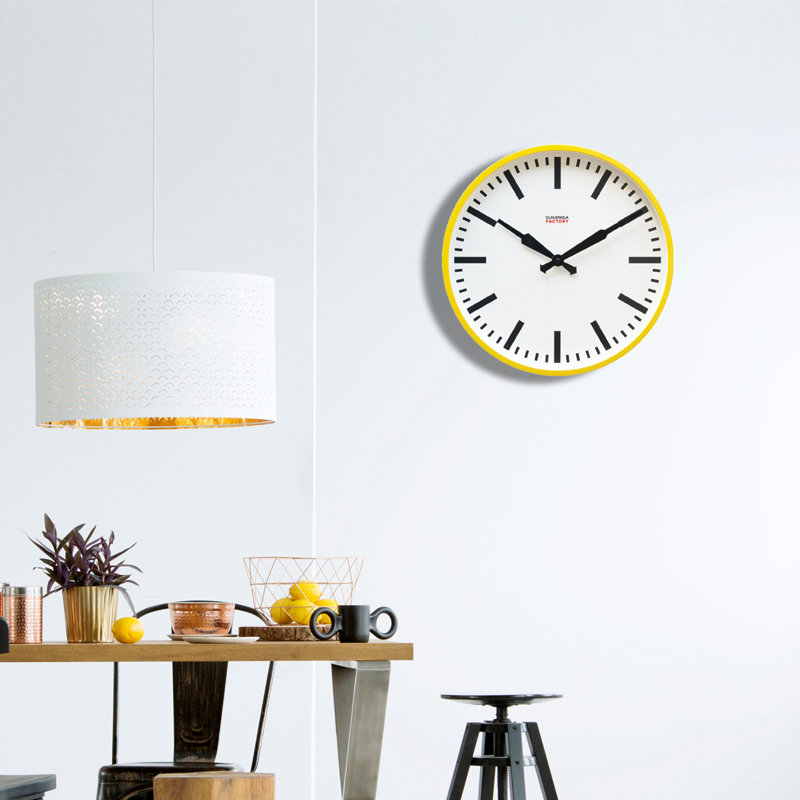 Metal Wall Clock, Yellow