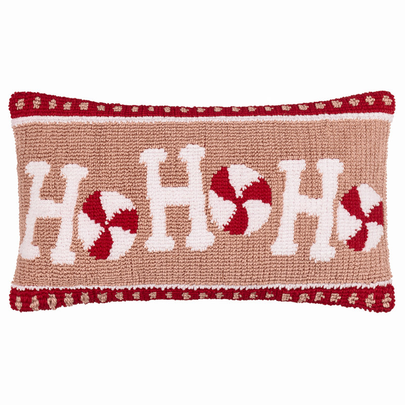 Rectangular Cushion Cover, Pink Candy Ho Ho Ho