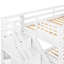 Lit superposé simple au dessus d'un lit double en L avec 3 tiroirs, échelle et escalier - Blanc-771733319
