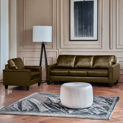 Deboer Genuine Leather Living Room Set