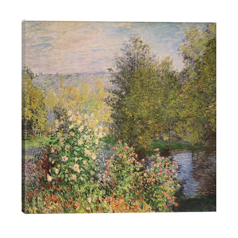 A Corner Of The Garden At Montgeron, 1876-7 by Claude Monet - Wrapped Canvas Painting, No Frame