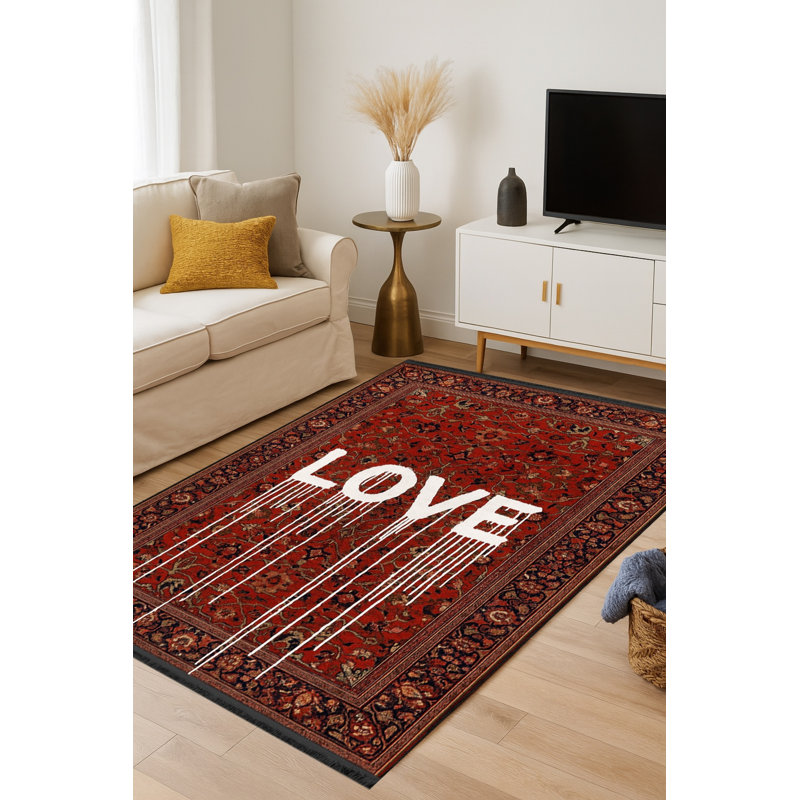 Tapis tissé rouge classique Mosso, 6'7" x 9'10"