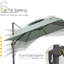 Parasol en porte-à-faux carré en tissu de 11 pi avec base à roulettes Yamari, vert menthe-1436536196