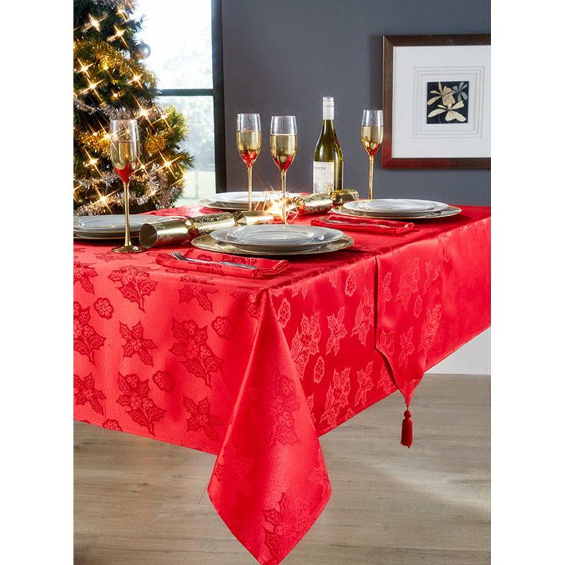 Holly Berry Tablecloth 52"x70", 52cm W x 108cm L