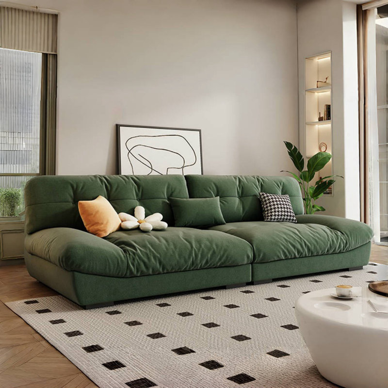 Canapé simple en tissu décontracté, H 27,5 po x l 118,1 po x P 41,3 po, 4, Vert