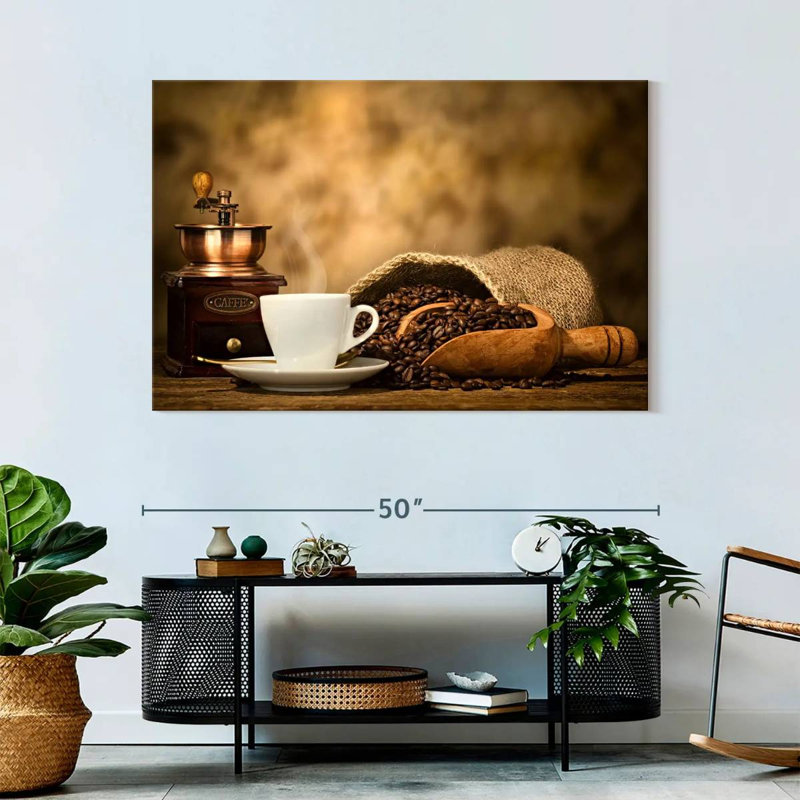 Impression sur toile Rustic Coffee, H 32 po x l 48 po x P 1,25 po