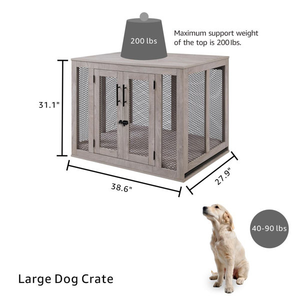 Tucker Murphy Pet™ Meuble de cage pour chien avec cloison pour 2