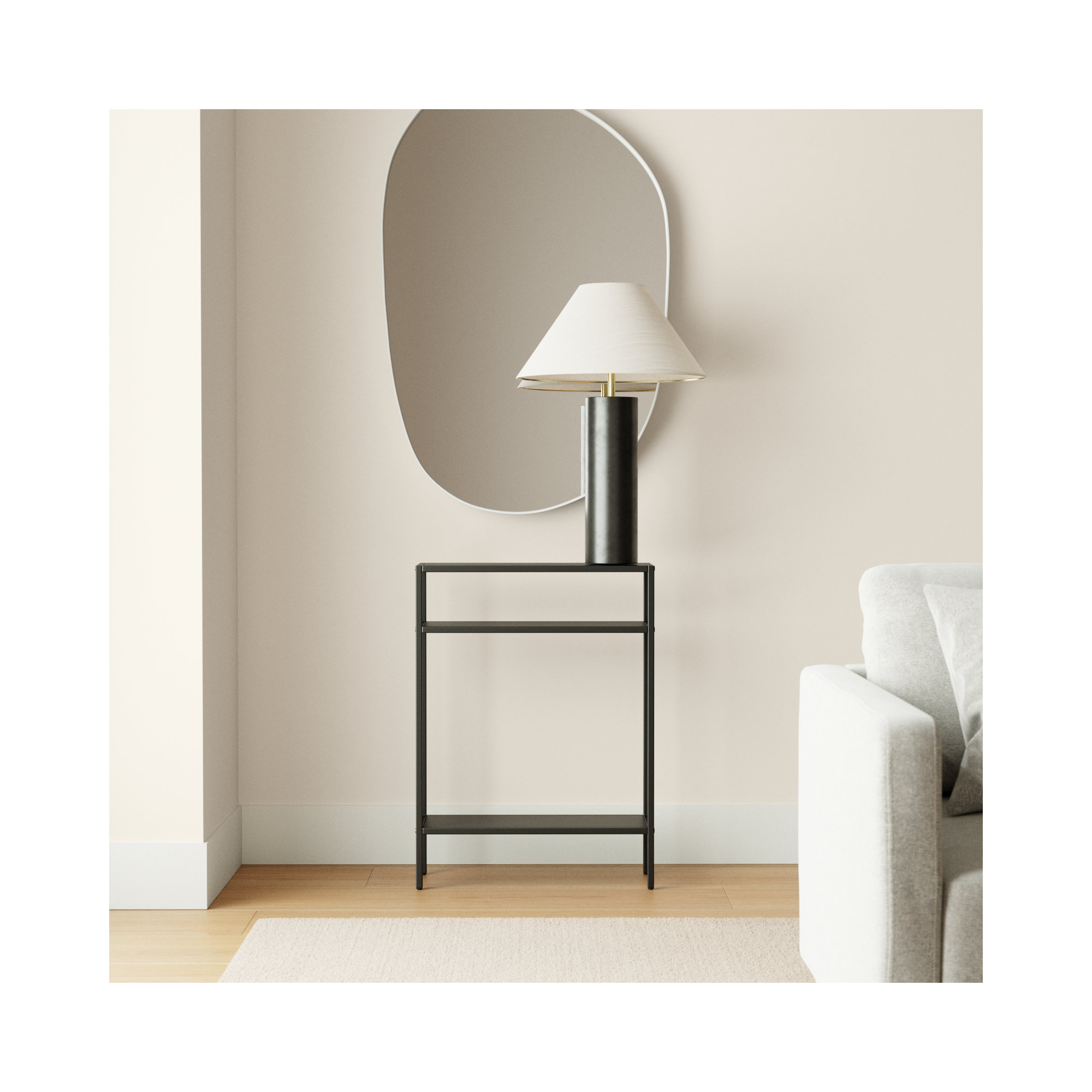 Aisha Console Table, 29.5" H x 22" W x 8" D, Blackened Bronze
