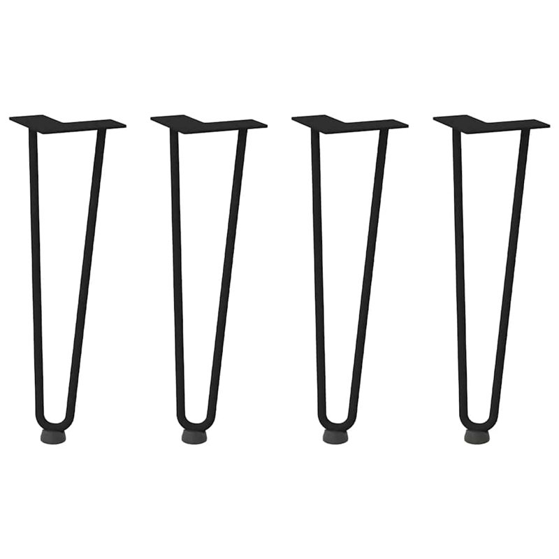 Pieds de table en épingle à cheveux 4 pièces, H 16,5 po x l 4,7 po x P 0,63 po
