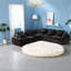Canapé d'angle modulaire surdimensionné en boucle noire, idéal pour un salon familial.-1865182190