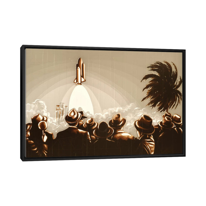Space Shuttle by Max Zorn - Print on Canvas, Black Framed, 152.5 cm H x 101.5 cm W