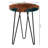 Bali & Pari Anan Teak Wood Epoxy Resin End Table - Round Live Edge Side Table With Black Metal Legs, Handcrafted Modern Rustic Accent Table For Living Room Or Bedroom, Round