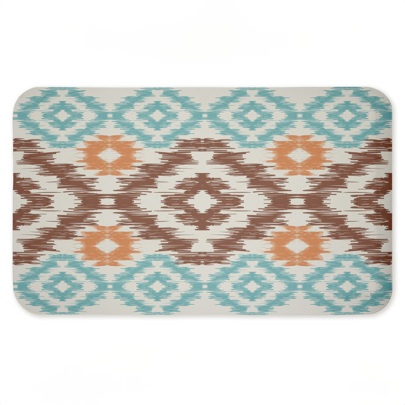 Boho Aztec Pattern Printed Anti-Fatigue Floor Mat, design by Angela Nickeas, 30"x18", Boho Aztec Pattern